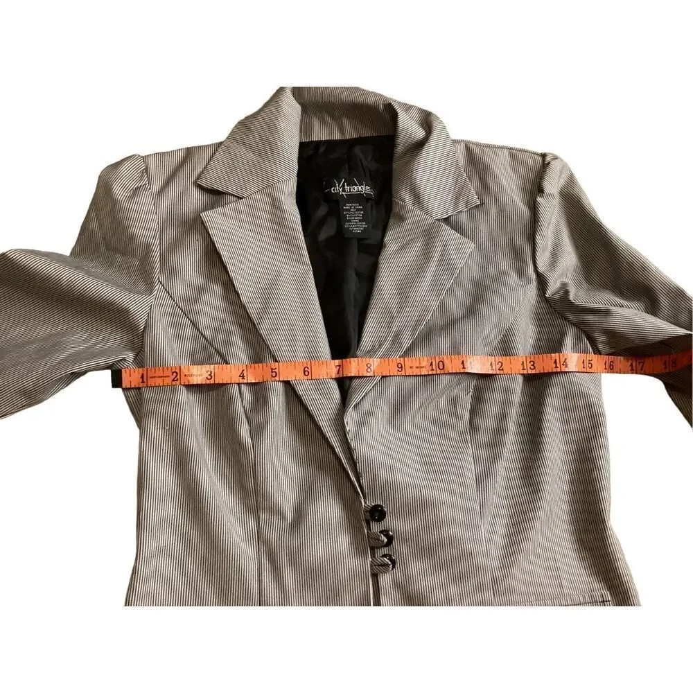 City Triangle Pinstripe 2Pc Skirt Suit Professional Occupational Business